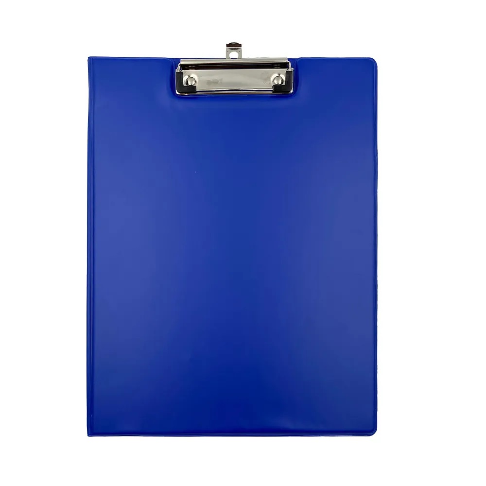 Niji Portablocco A4 Blu in PVC con Clip e Tasca Interna - 23x33 cm