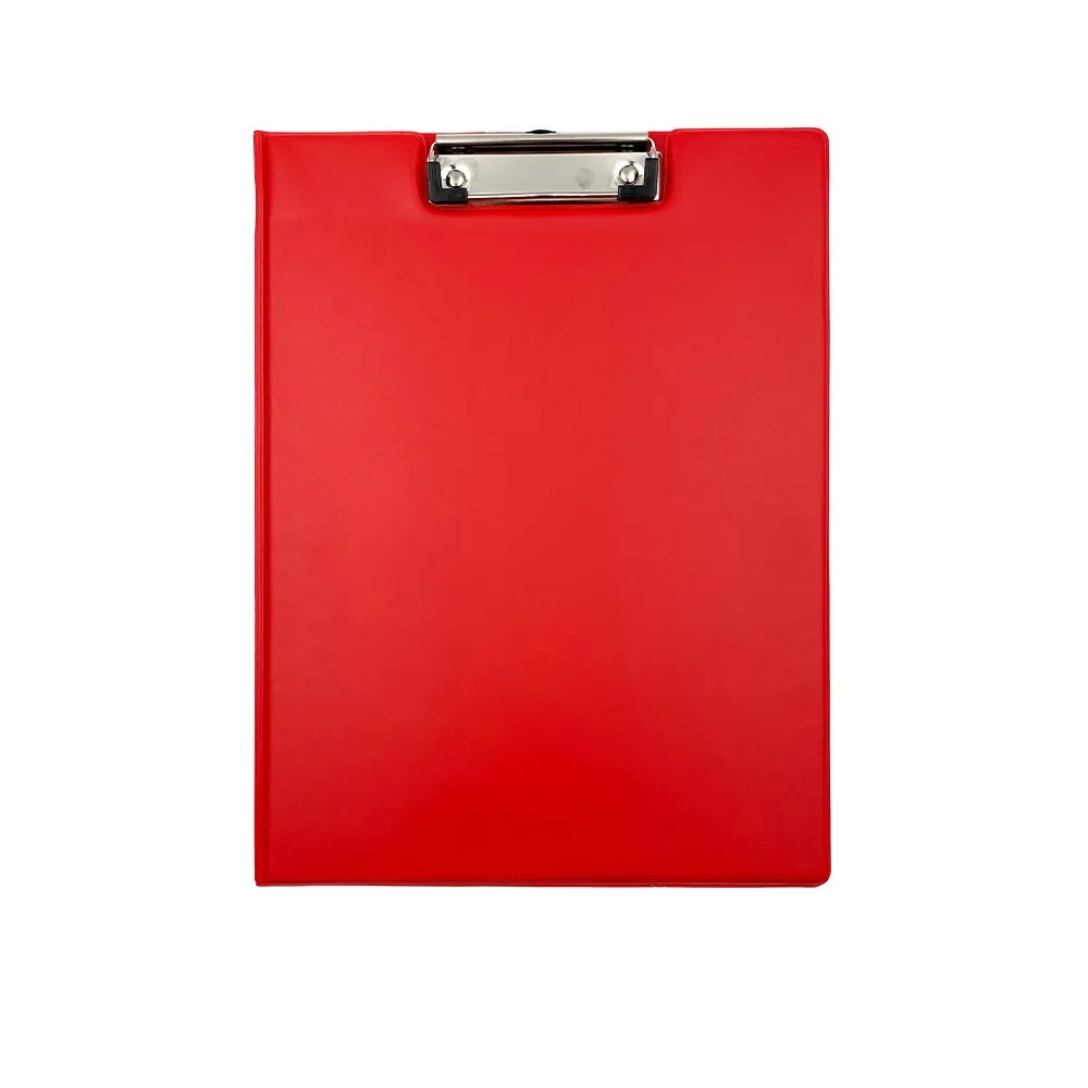 Niji 5170-R Portablocco A4 in PVC Rosso con Molletone e Tasca Interna - 23x33 cm