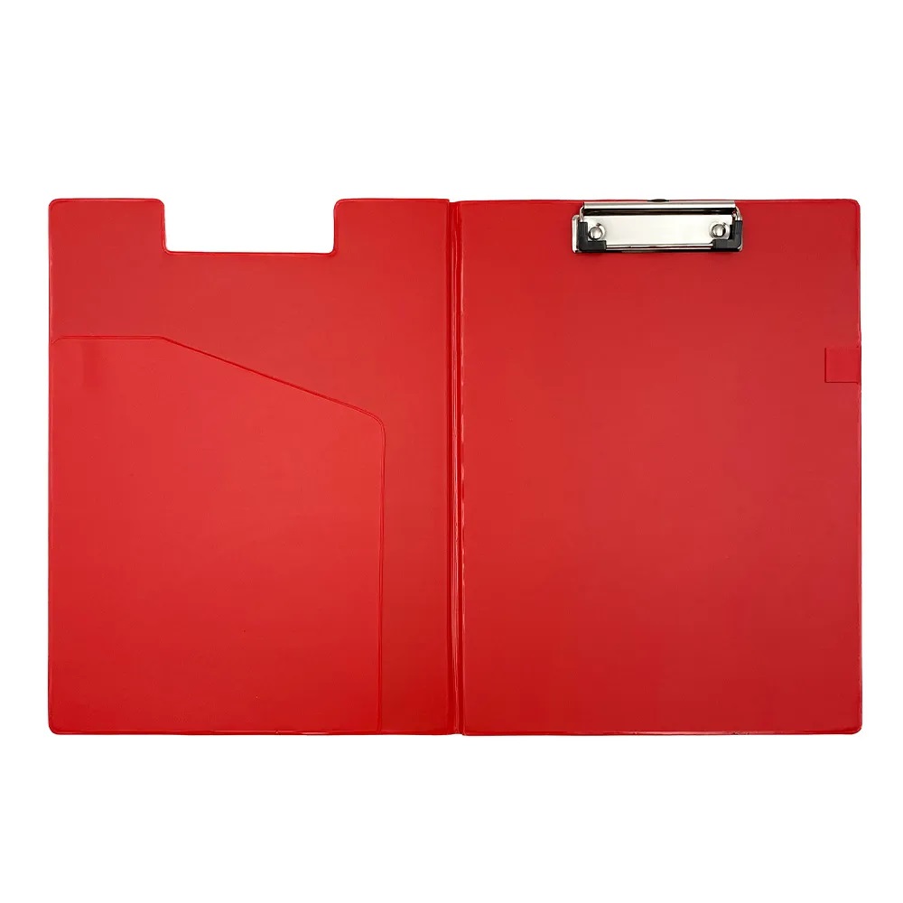 Niji 5170-R Portablocco A4 in PVC Rosso con Molletone e Tasca Interna - 23x33 cm