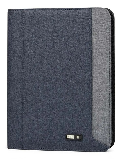 Lebez Portablocco City TIME A4 Grigio Scuro - Tessuto con Chiusura a Zip e Scomparti