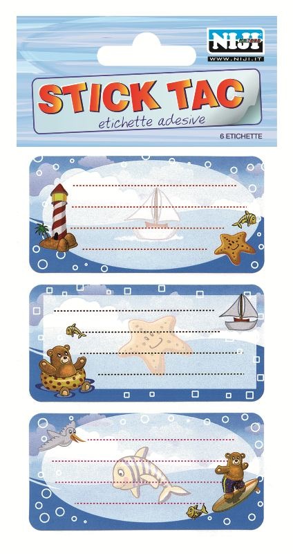 Lebez Etichette Adesive Scuola MySticky - Fantasy - Confezione da 6 Etichette 8,5 x 16 cm
