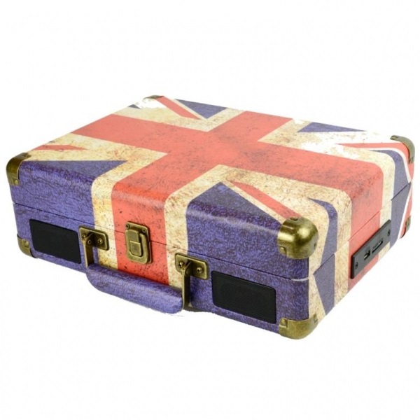 New Majestic TT-43 BT/USB/SD/AX Giradischi Portatile con Trasmissione a Cinghia, Bluetooth, Ingressi USB/SD, 33/45/78 Giri, Disponibile in Blu, Rosso e Bianco