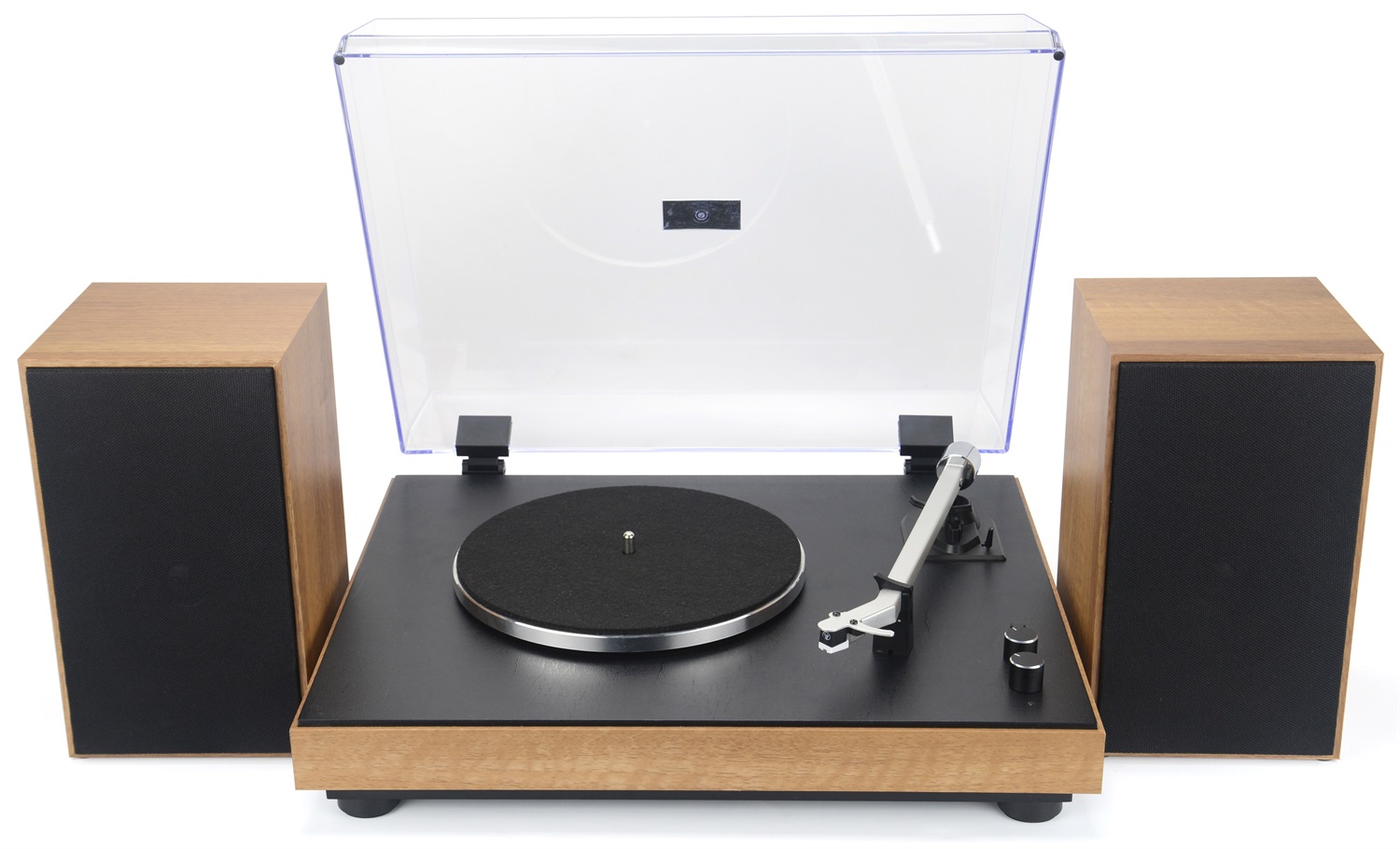 Majestic TT 54 - Giradischi Vintage con Trasmissione a Cinghia, Altoparlanti Stereo Esterni da 30W, Wireless Audio, Ingresso USB, 33/45 Giri