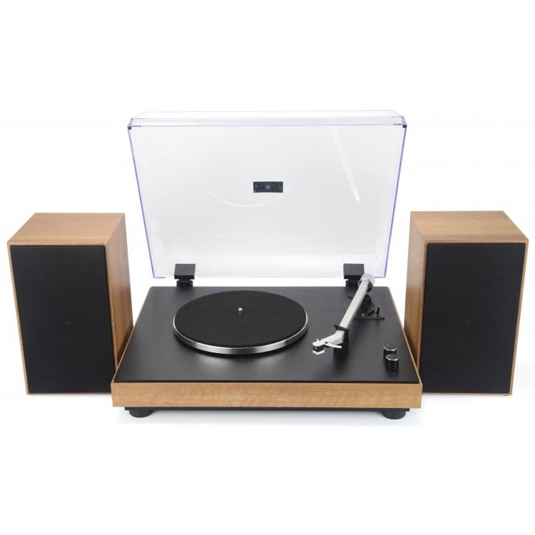 Majestic TT 54 - Giradischi Vintage con Trasmissione a Cinghia, Altoparlanti Stereo Esterni da 30W, Wireless Audio, Ingresso USB, 33/45 Giri