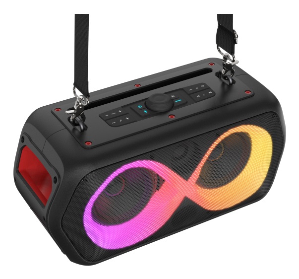 Majestic FIRE 39 - Speaker Wireless Bluetooth 5.3 con Luci LED Multicolor, Batteria Ricaricabile, Ingressi USB/Micro SD/AUX/Mic/Chitarra, TWS, IPX4
