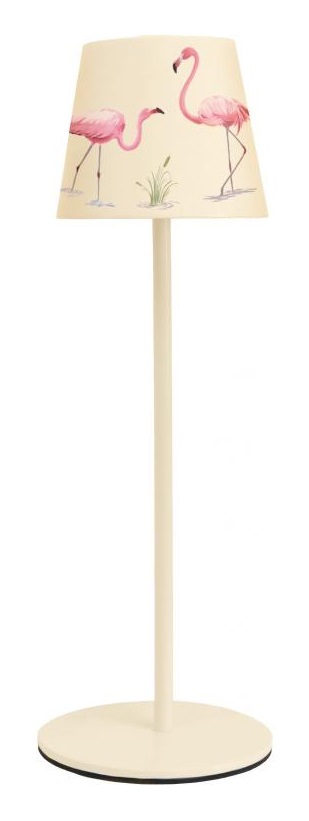Majestic ALEA DULAC FG - Lampada da tavolo LED ricaricabile senza fili, design Fenicotteri, H37cm, IP54, regolabile con comando touch, confezione regalo riutilizzabile