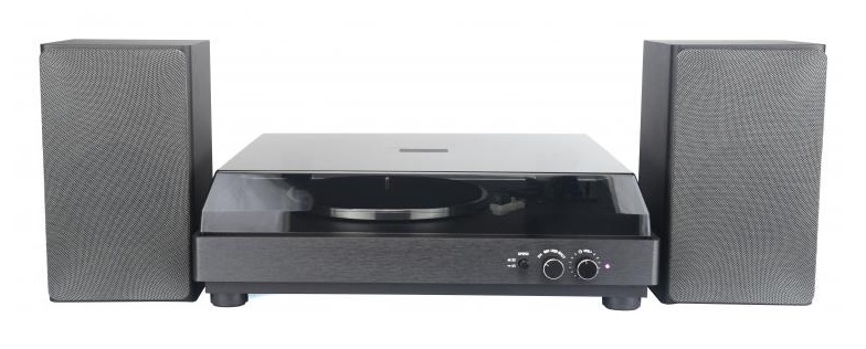 Majestic TT 64 - Giradischi 33/45 giri con Altoparlanti Stereo Esterni da 30W, Wireless Audio e Porta USB, Nero