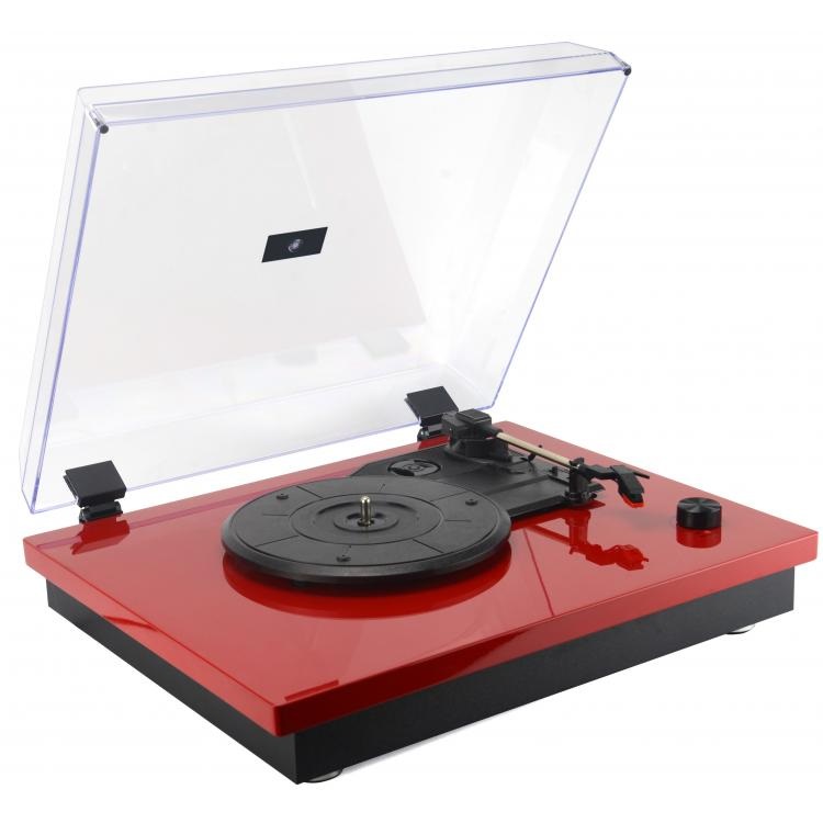 Majestic TT 53 RD Giradischi Vintage Rosso e Giallo, 33/45/78 giri, Wireless Audio, Ingresso USB, Altoparlanti Incorporati