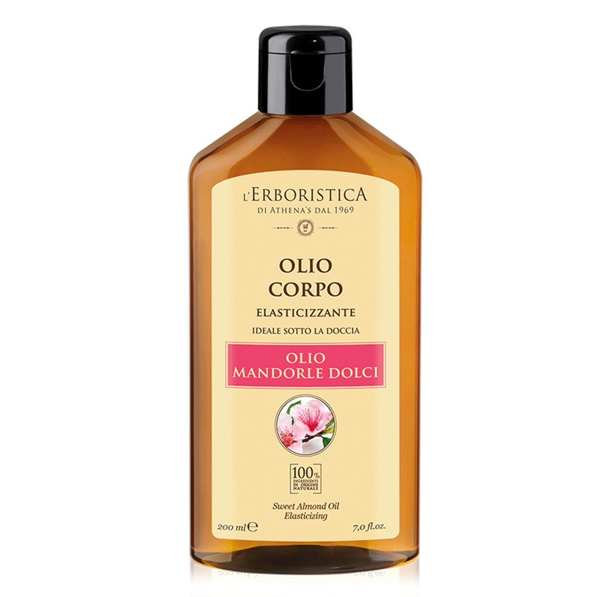 L'Erboristica Olio Corpo Elasticizzante 200 ml - Puro Olio di Mandorle Dolci