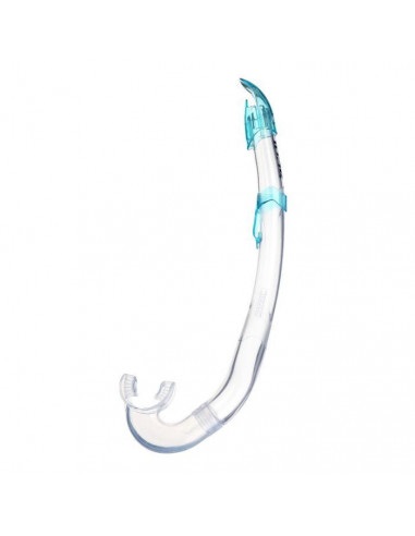SEAC Flash Snorkel Sagomato a J Unisex Adulto, Trasparente/Azzurro, Boccaglio Ergonomico in Silicone Ipoallergenico con Top Anti-Onda