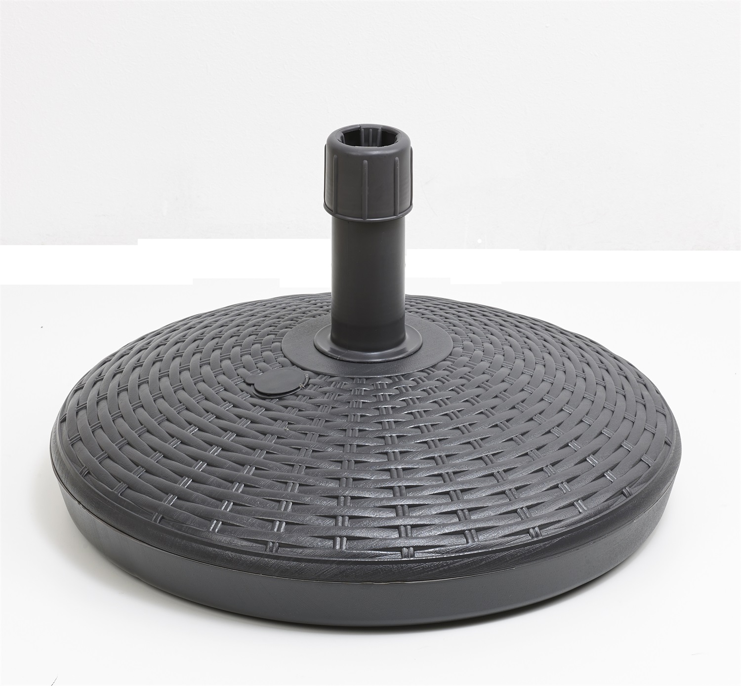 Ipae-Progarden Base Ombrellone in Plastica Rattan Antracite 20 L - Riempibile con Acqua o Sabbia, Resistente e Maneggevole