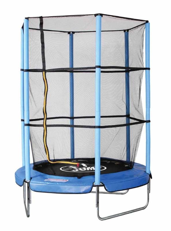 Mandelli Tappeto Elastico con Rete di Protezione Diametro 140 cm, Altezza 150 cm, Portata 25 Kg, Struttura in Acciaio, Impermeabile e Resistente ai Raggi UV