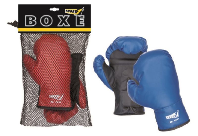 Sport One Guantoni Boxe 6-8 oz in Poliuretano con Certificazione - Varianti Rosso e Blu