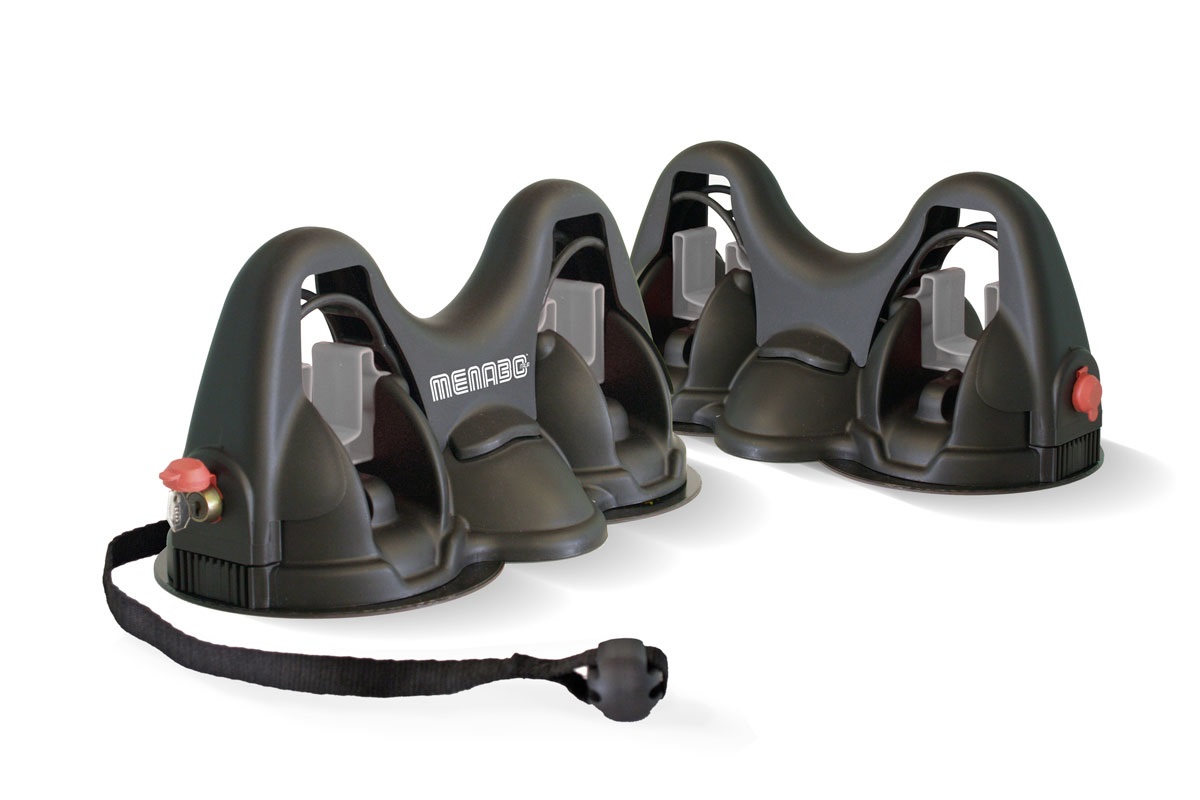 MENABO' HIMALAYA Portasci Magnetico con Serratura per 2 Paia di Sci e 2 Bastoncini, Design Aerodinamico, Portata Max 14 kg