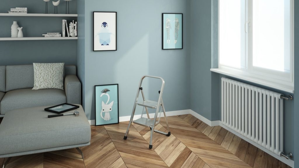 Colombo New Scal Stabilo 2 Sgabello Pieghevole in Acciaio - 2 Gradini, Portata 150 kg, Altezza 81 cm, Superficie Antiscivolo