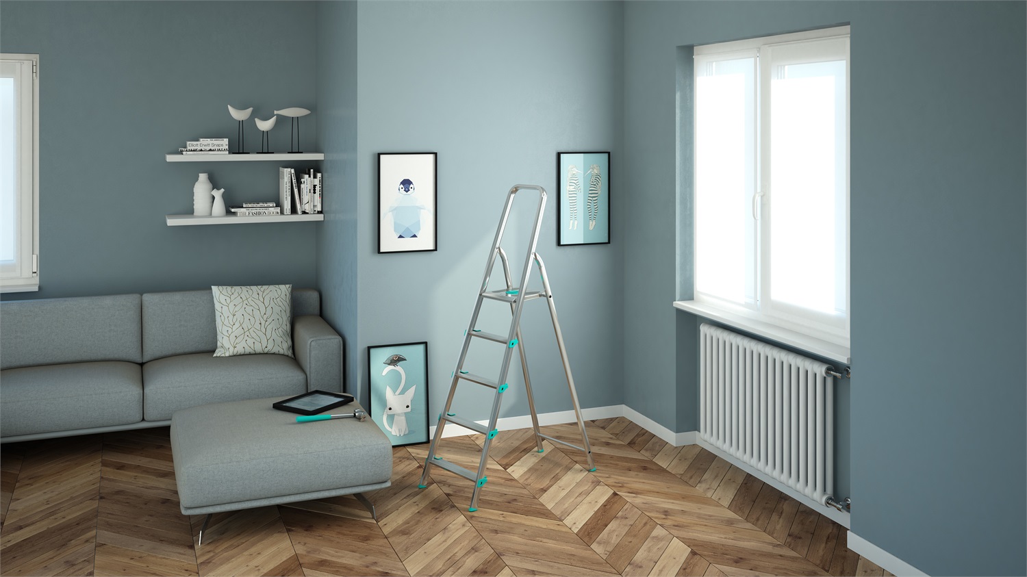 Colombo Scala LIBELLULA 5 in Alluminio - 5 Gradini Antiscivolo, Portata Max 150kg, Certificata EN 131, Made in Italy