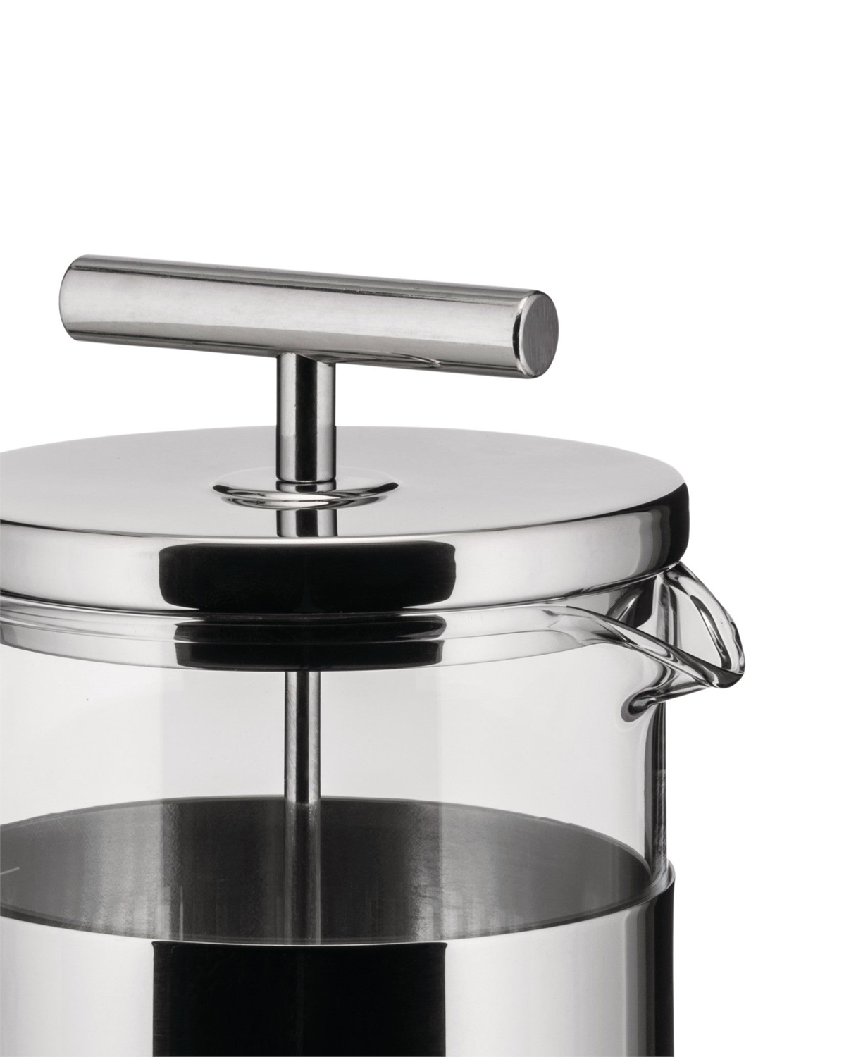 Alessi 9094/3 - Caffettiera a Presso-Filtro in Acciaio Inossidabile 18/10 Lucido e Vetro Pirofilo, Capacità 3 Tazze