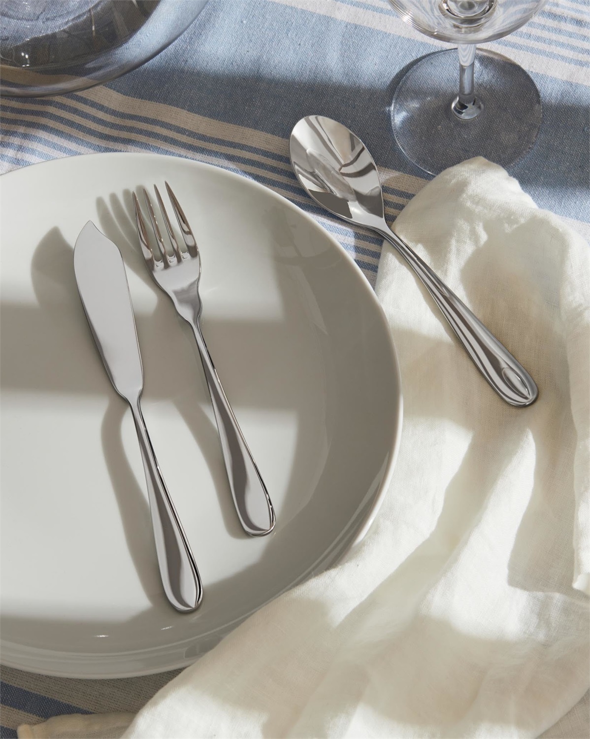 Alessi 5180/18 Set da 6 Coltelli da Pesce in Acciaio Inossidabile Lucido - Collezione Nuovo Milano, 20 cm