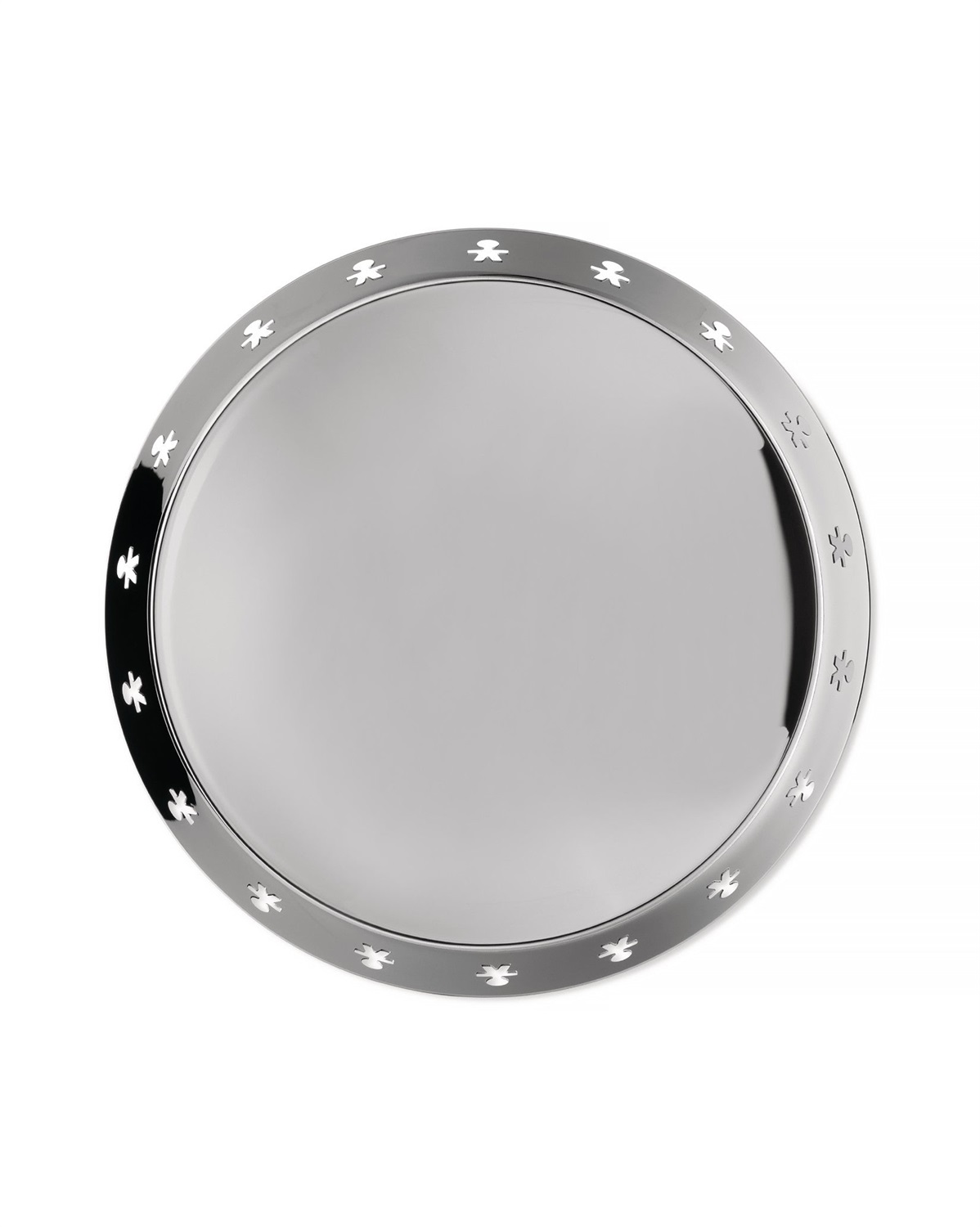 Alessi AKK78 Mini Girotondo - Vassoio rotondo in acciaio inossidabile lucido con bordo traforato, Ø 21 cm