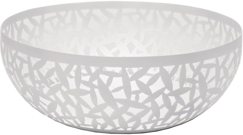 Alessi Fruttiera Cactus MSA04 Bianca - 21 cm, Acciaio Inossidabile con Decorazione a Traforo