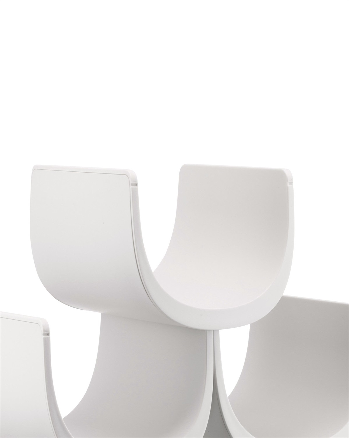 Alessi Noè GIA13 - Portabottiglie Modulare Componibile in Resina Termoplastica Bianco, Design di Giulio Iacchetti, Capacità Fino a Sei Bottiglie