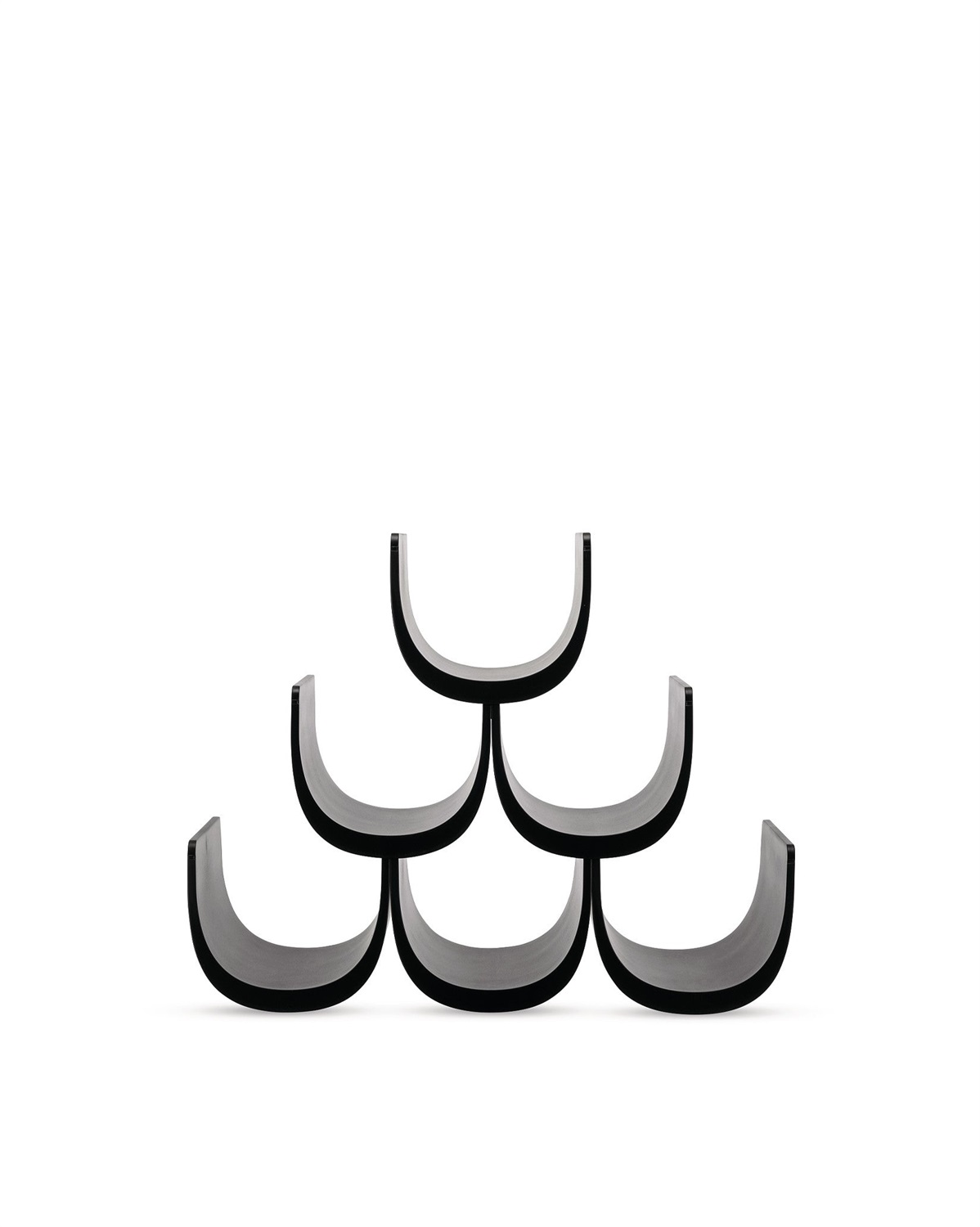 Alessi Noè GIA13 B - Portabottiglie Modulare in Resina Termoplastica, Nero, Fino a 6 Bottiglie, Design di Giulio Iacchetti