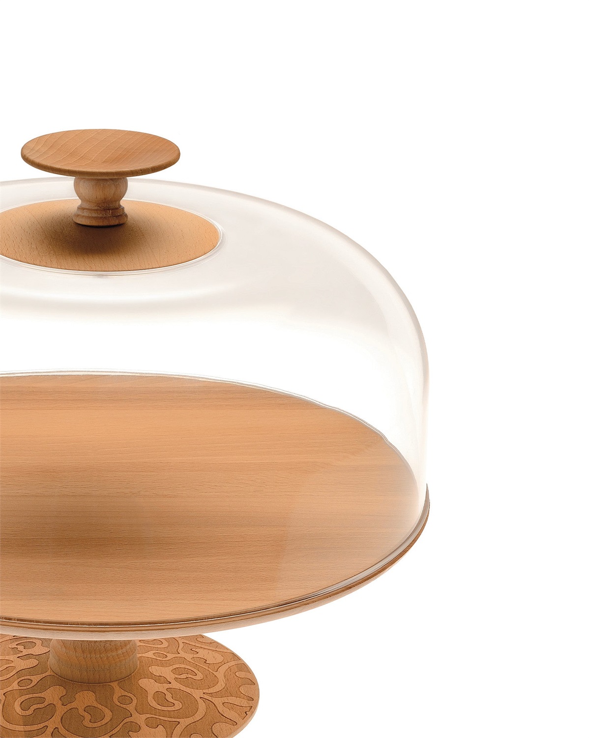 Alessi Campana Dressed in Wood - Coperchio in Legno di Faggio, Design di Marcel Wanders, Ø 32 cm