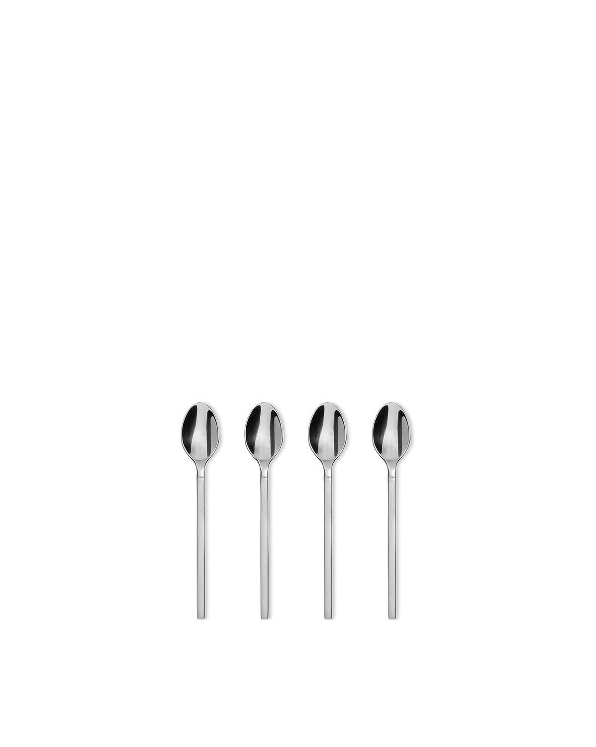 Alessi 4180/9S4 Dry - Set di Quattro Cucchiaini da Moka in Acciaio Inossidabile 18/10, Colore Argento, Finitura Lucida, Designer Achille Castiglioni