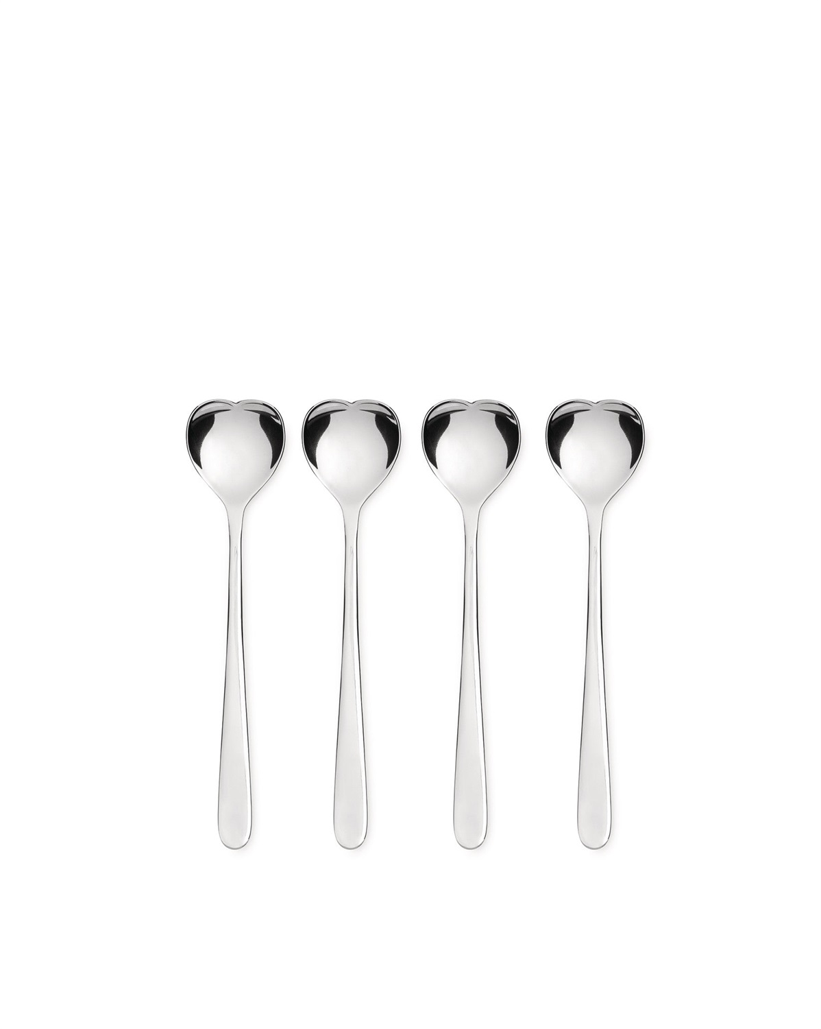 Alessi Big Love AMMI01CUS4 - Set di 4 Cucchiaini da Gelato in Acciaio Inossidabile 18/10, Design a Forma di Cuore, Designer Miriam Mirri