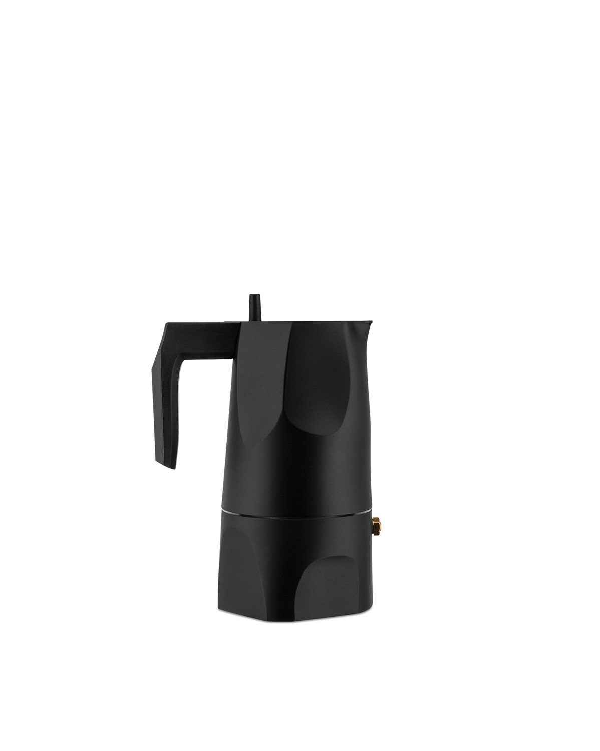 Alessi Ossidiana MT18/3B - Caffettiera Espresso in Alluminio, 3 Tazze, Design Ergonomico di Mario Trimarchi