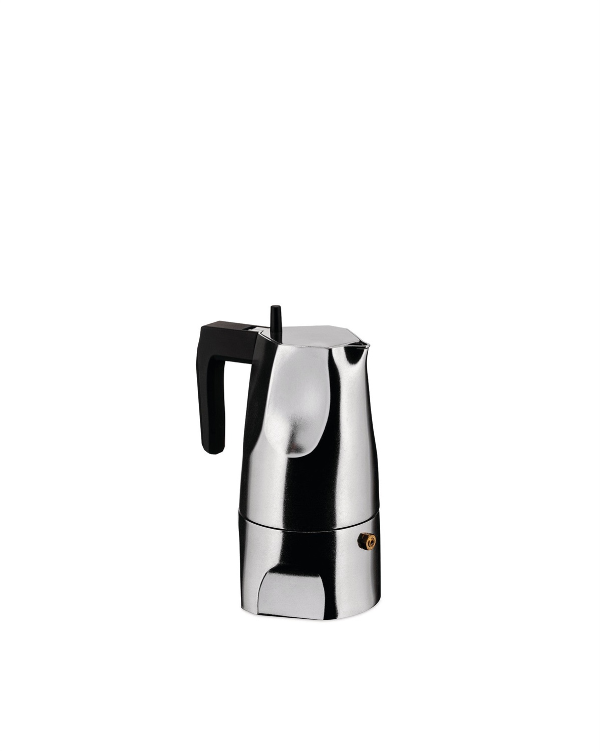 Alessi Ossidiana MT18/3B - Caffettiera Espresso in Alluminio, 3 Tazze, Design Ergonomico di Mario Trimarchi