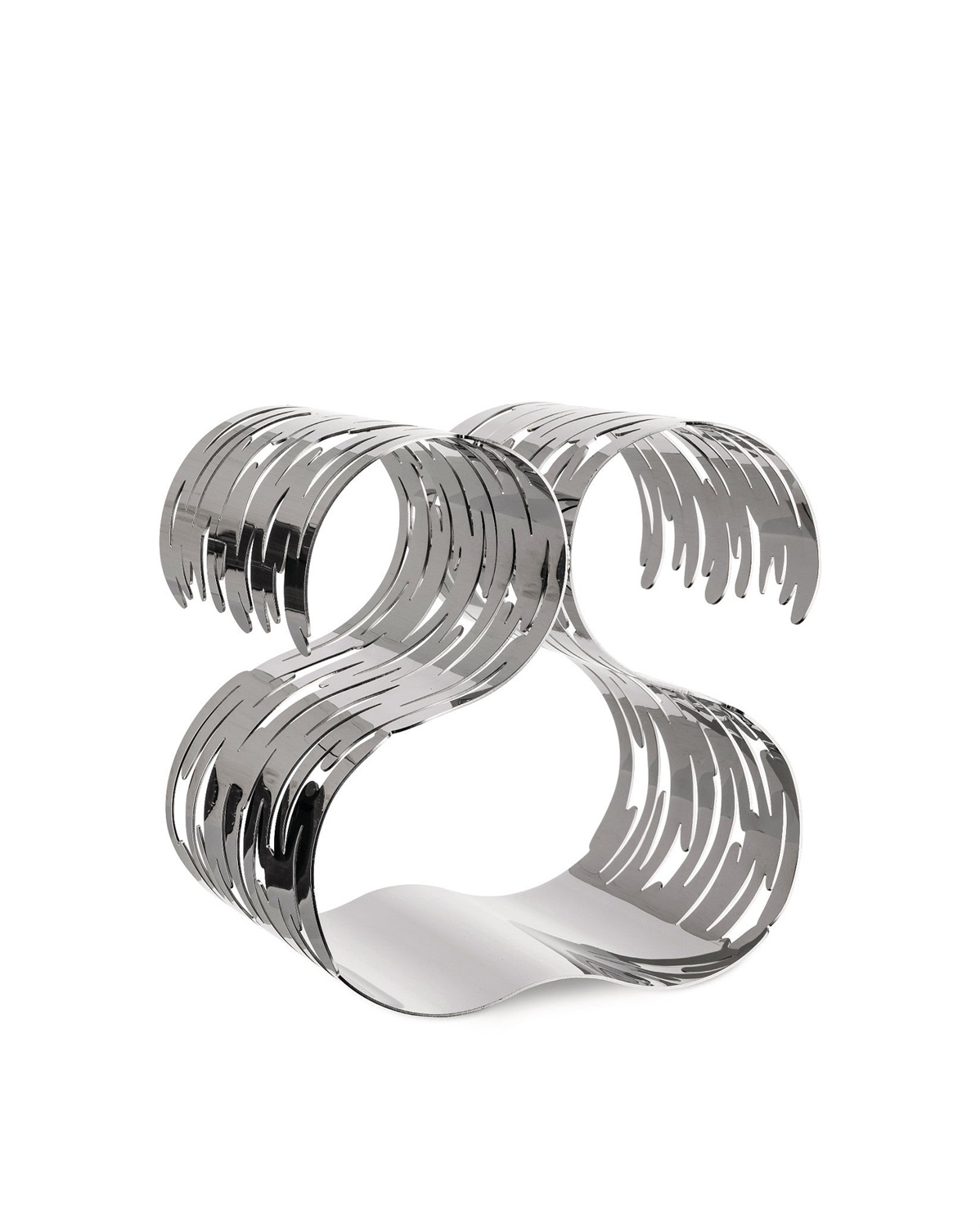 Alessi Barkcellar BM03 - Portabottiglie di Design in Acciaio Inox 18/10, 19x15x19 cm, Ispirato alla Corteccia di un Albero