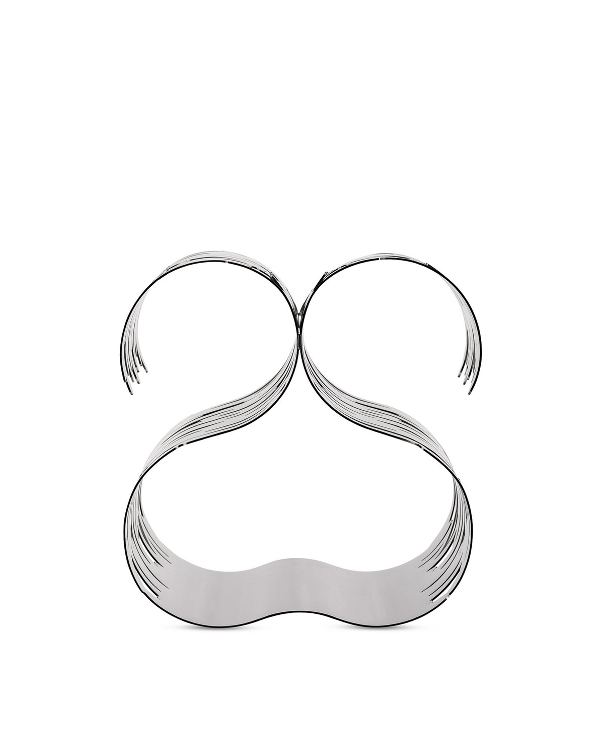 Alessi Barkcellar BM03 - Portabottiglie di Design in Acciaio Inox 18/10, 19x15x19 cm, Ispirato alla Corteccia di un Albero