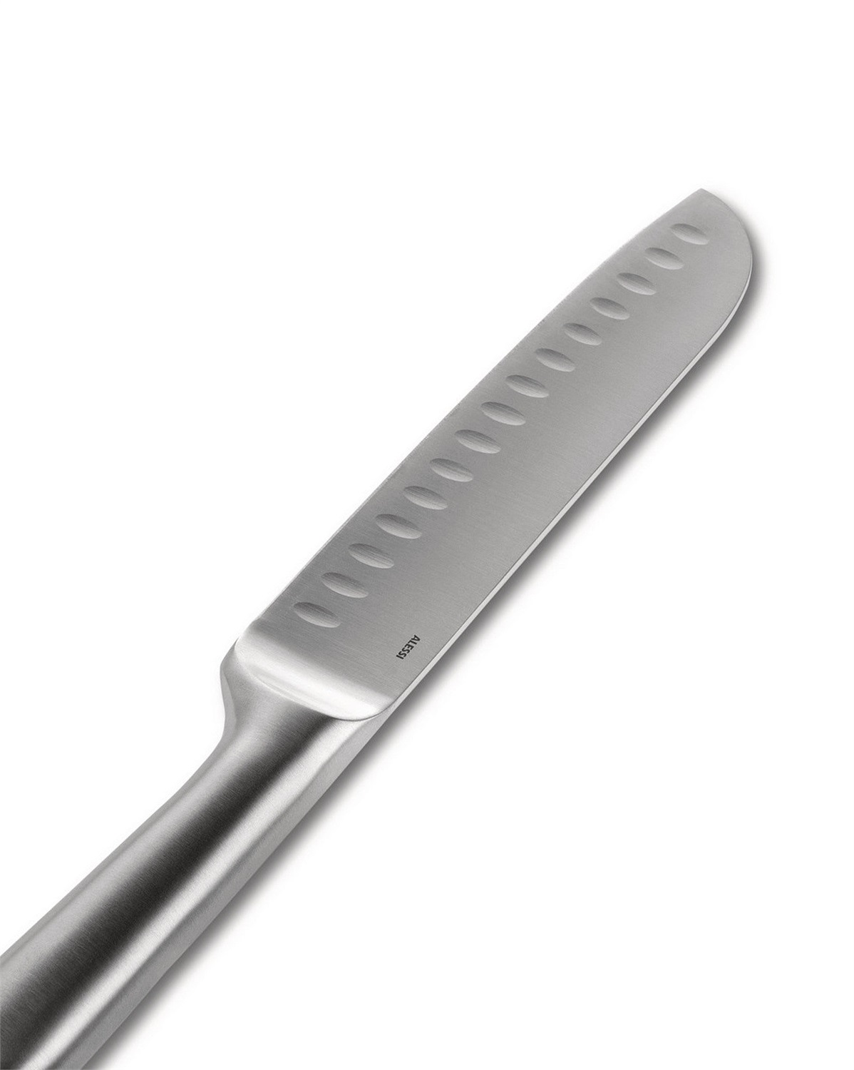 Alessi SG508 Mami Coltello Santoku Grande in Acciaio Forgiato Aisi 420, Satinato - Design di Stefano Giovannoni, L 32 cm