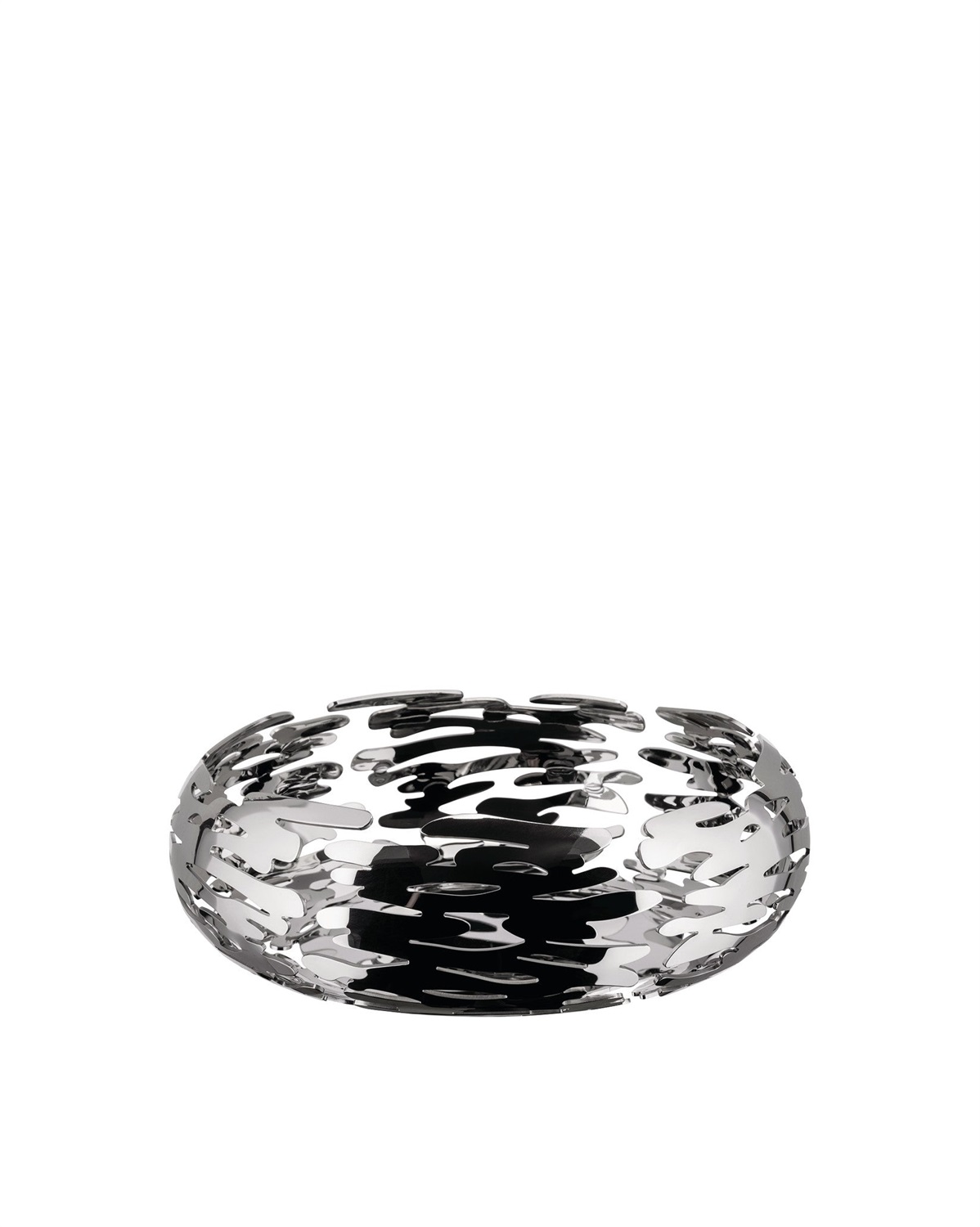 Alessi Barknest BM02 - Cesto Portafrutta in Acciaio Inox 18/10 con Design Traforato, Ø 21 x H 7 cm