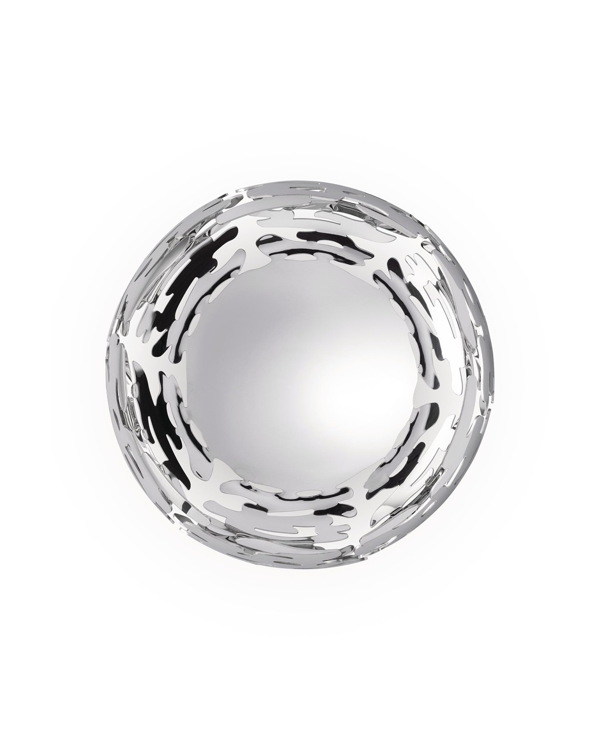 Alessi Barknest BM02 - Cesto Portafrutta in Acciaio Inox 18/10 con Design Traforato, Ø 21 x H 7 cm