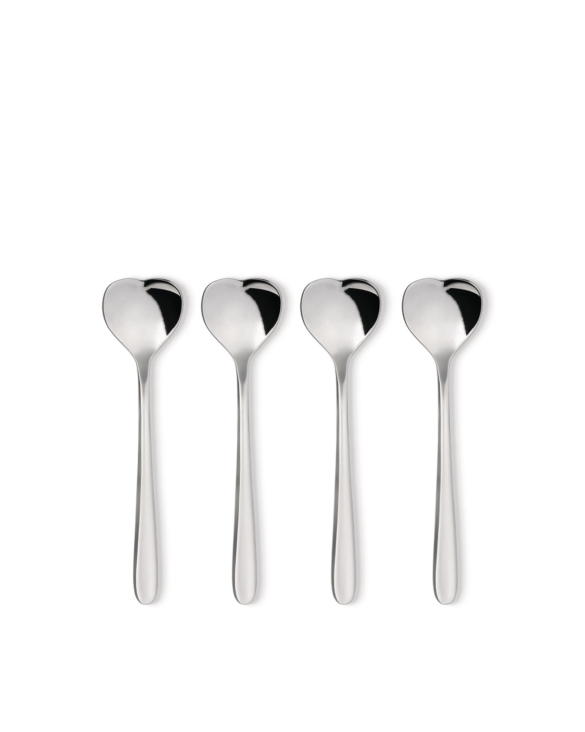 Alessi Big Love AMMI08/7 - Set di 4 Cucchiaini da Tè e Caffè in Acciaio Inossidabile 18/10 a Forma di Cuore
