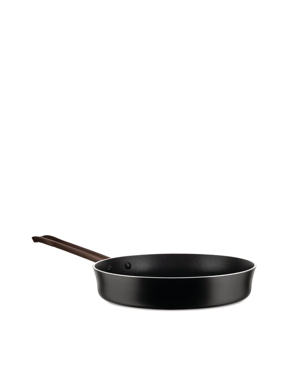 Alessi Padella Antiaderente Edo 24 cm con Manico Lungo in Acciaio Inossidabile Marrone