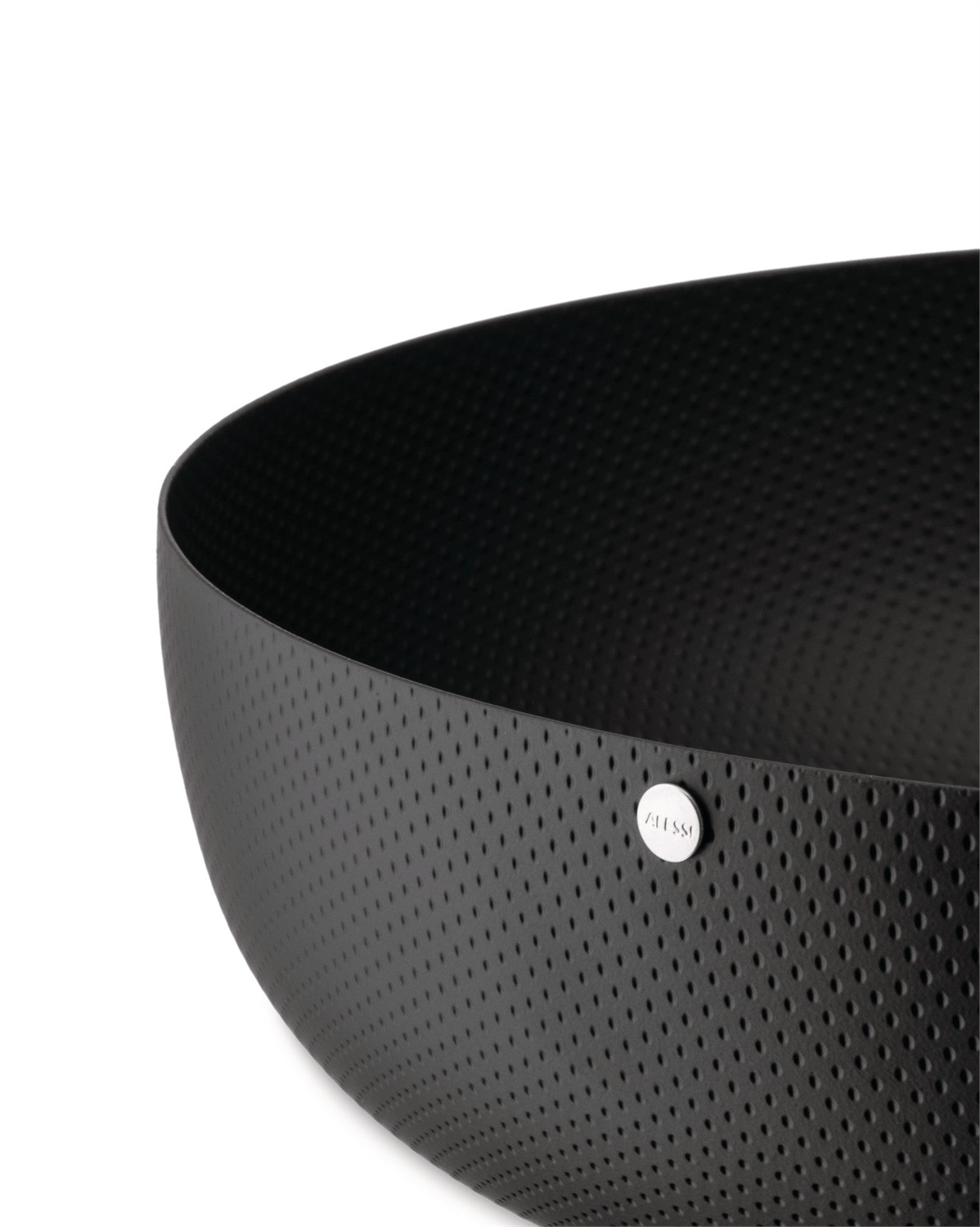 Alessi JM17/29 BT - Cestino Rotondo di Design in Acciaio Epossidico Nero, Ø 29 cm, Designer Jasper Morrison