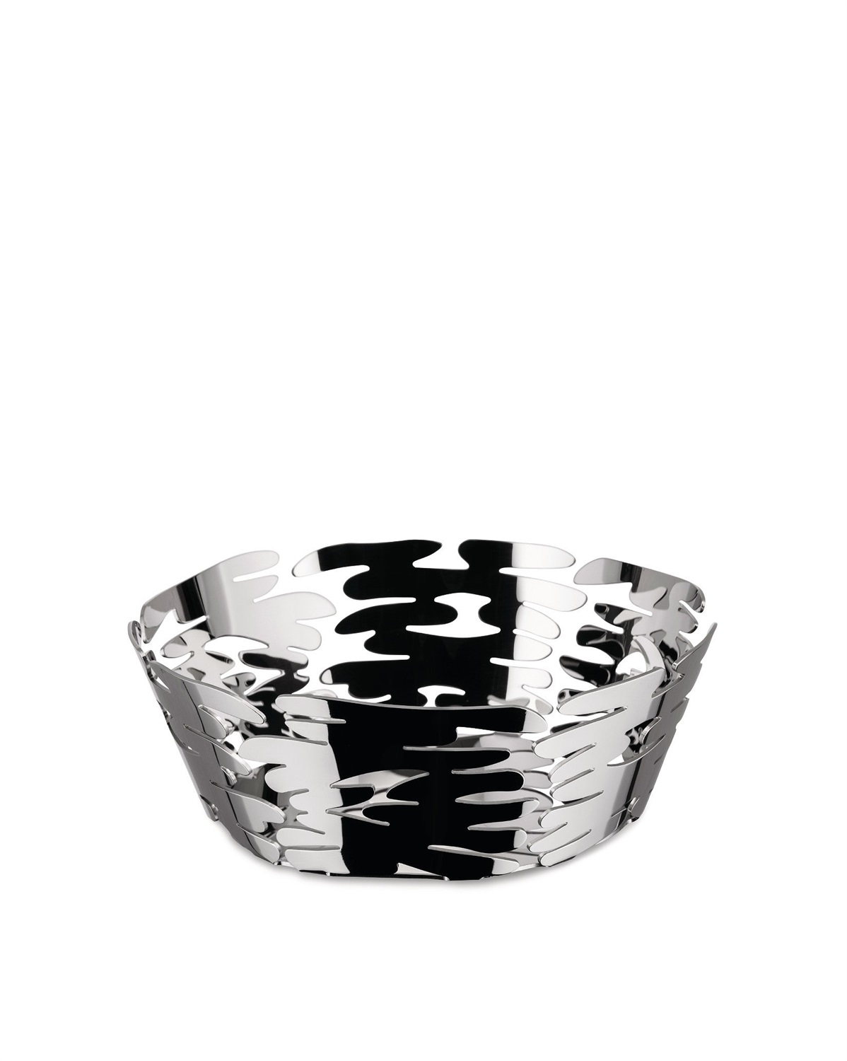 Alessi Barket BM10/21 - Cestino di Design in Acciaio Inox con Decoro Traforato, 21 cm