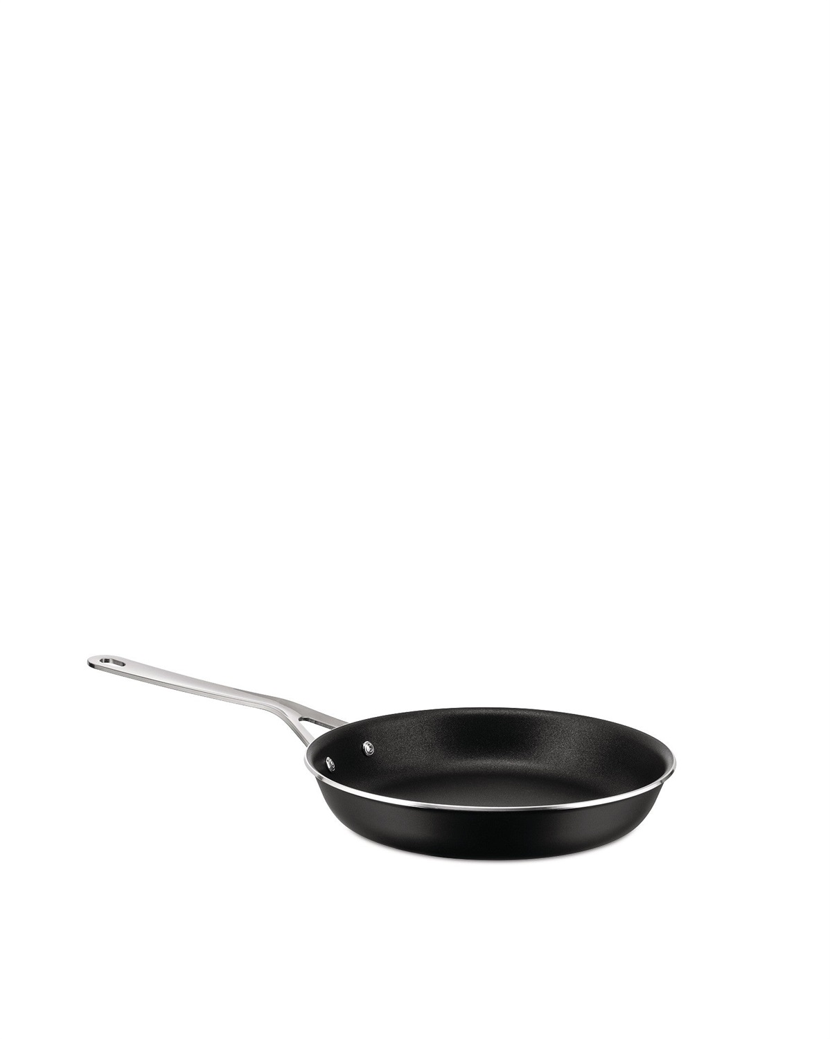 Alessi Pots&Pans Padella 24 cm in Alluminio con Rivestimento Antiaderente, Inossidabile 18/10, Fondo in Acciaio Magnetico per Cottura a Induzione, Nero
