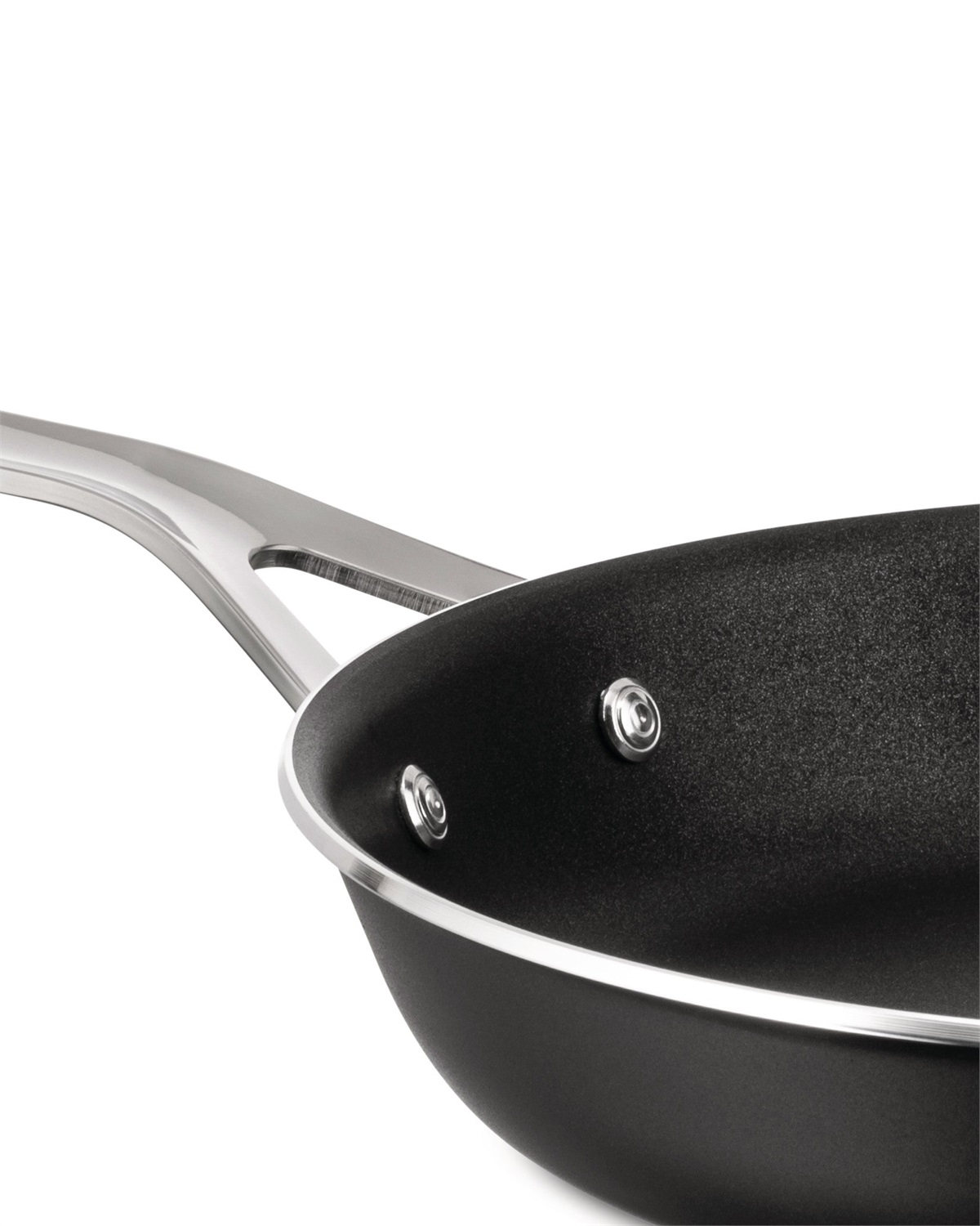Alessi Pots&Pans Padella 24 cm in Alluminio con Rivestimento Antiaderente, Inossidabile 18/10, Fondo in Acciaio Magnetico per Cottura a Induzione, Nero