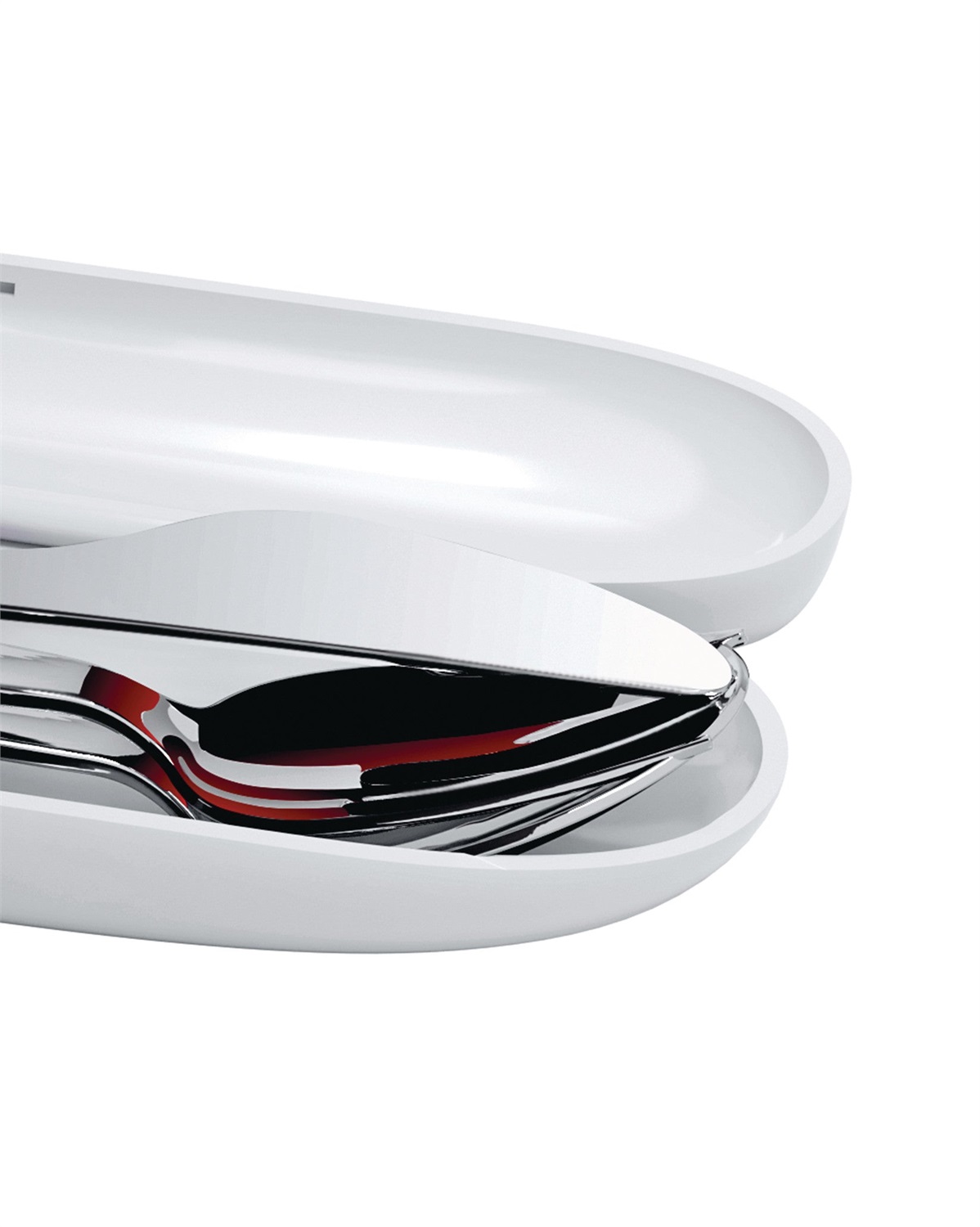 Alessi Set di Posate da Viaggio in Acciaio Inossidabile 18/10 - Design Sakura Adachi, Completo di Cucchiaio, Forchetta, Coltello e Custodia