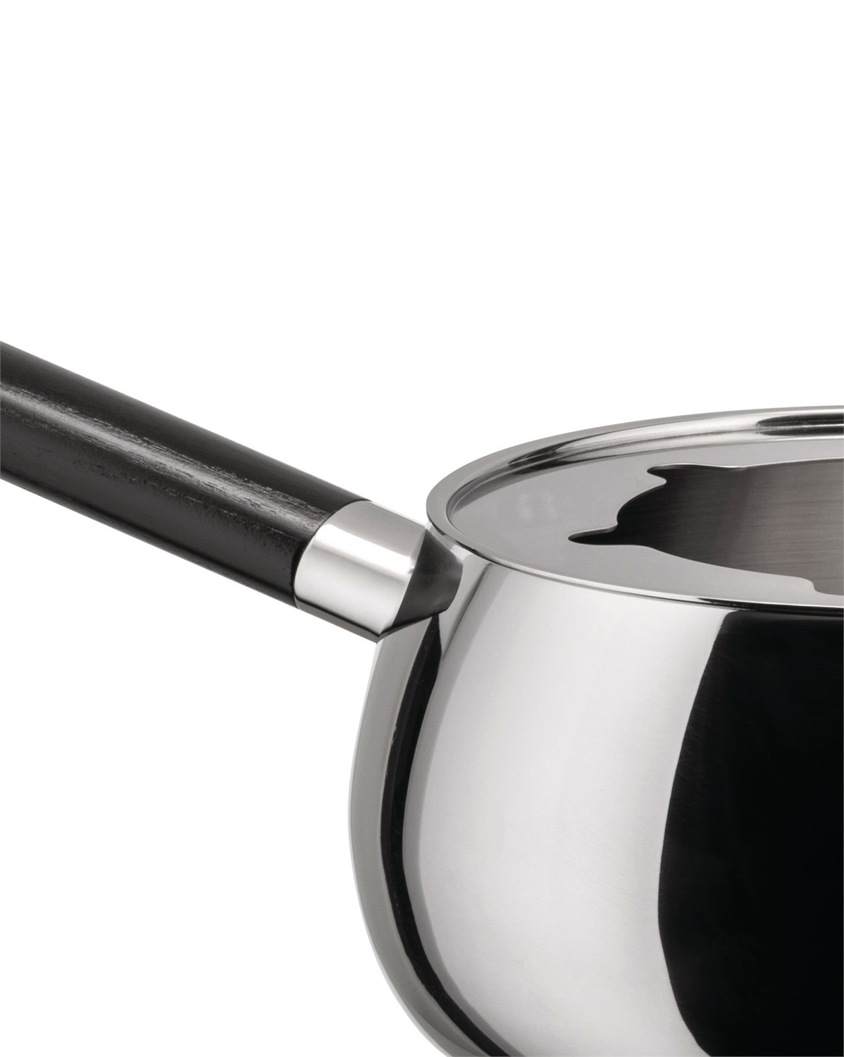 Alessi SG55/PEN B Mami Casseruola per Bourguignonne in Acciaio Inossidabile 18/10 con Manico Lungo in Legno Nero e Fondo Termodiffusore