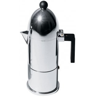 Alessi Caffettiera Espresso Cupola A9095 - 6 Tazze, Alluminio, Design Aldo Rossi, 28 x 10 cm