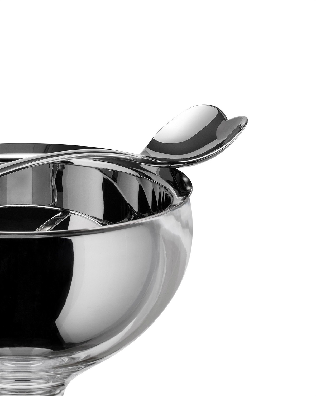 Alessi Big Love AMMI01S O - Set Coppa Gelato in Acciaio Inossidabile e Cucchiaino a Forma di Cuore, Arancio