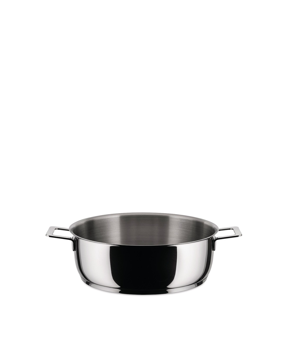 Alessi Casseruola Bassa 2 Manici Pots&Pans AJM102, Acciaio Inossidabile 24 cm, Capacità 340 cl