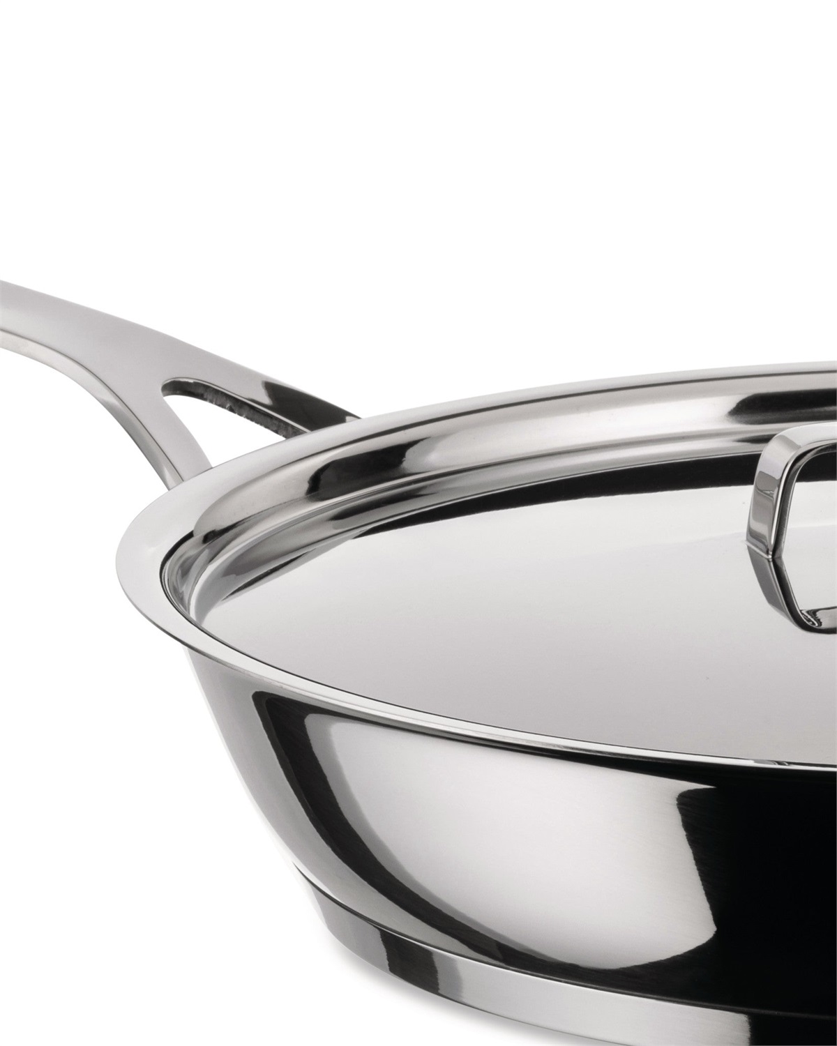 Alessi Padella Pots&Pans 20 cm in Acciaio Inossidabile con Manico Lungo - Adatta per Tutti i Piani Cottura