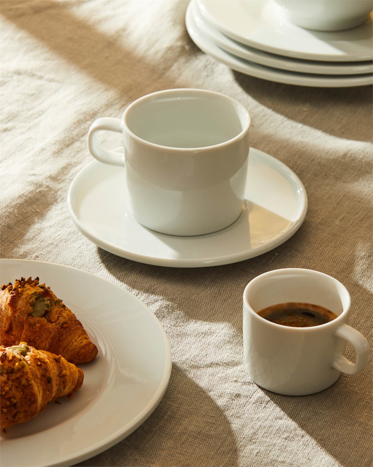 Alessi AJM28/78 Tazza da tè PlateBowlCup in Porcellana Bianca - Design Jasper Morrison - Set da 4