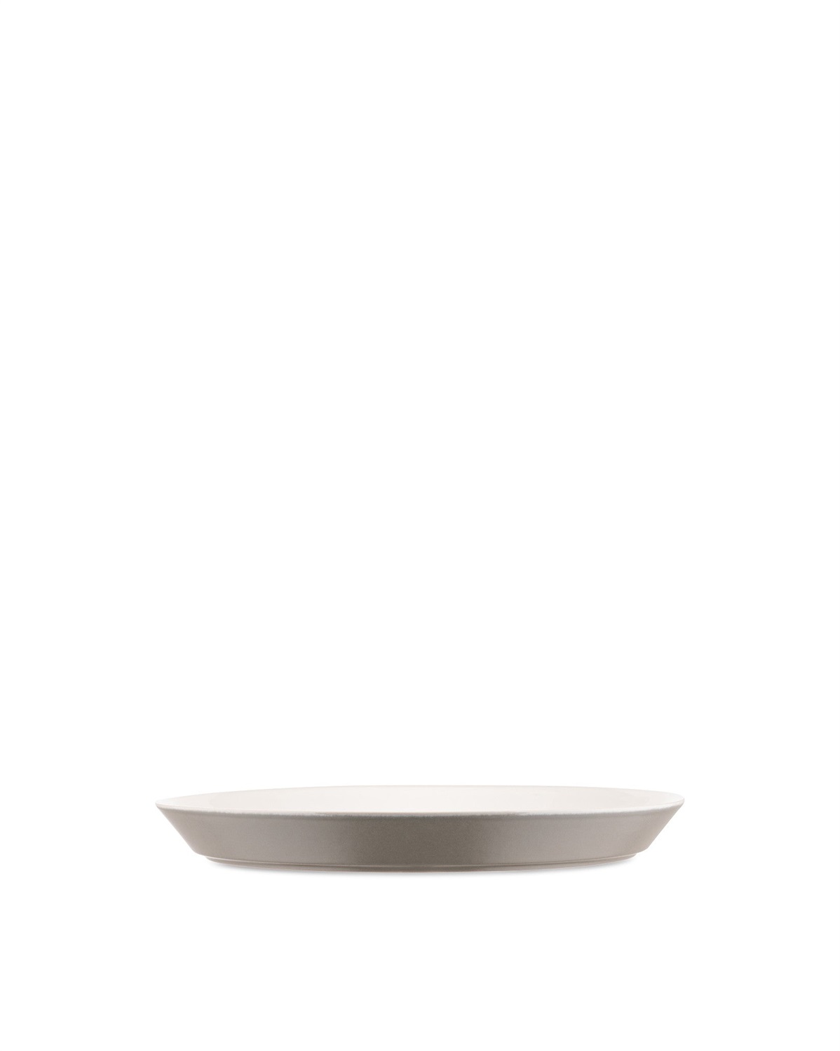 Alessi DC03/1 LG Piatto Piano in Ceramica Stoneware Light Grey - Set da 4, Design di David Chipperfield, Diametro 26.5 cm